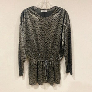 JS Neal Metallic Vintage Top Size Small EUC